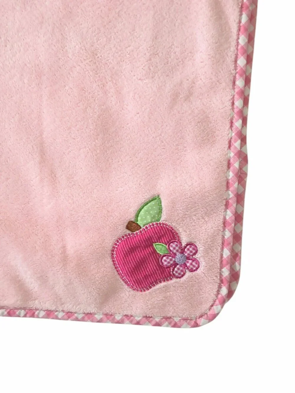 Oshkosh Baby Apple Flower Plaid Pink Security Lovey Blanket 26